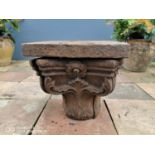 19th. C. cast iron corinthian column head.