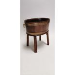 Irish Georgian mahogany brass bound wine cooler.