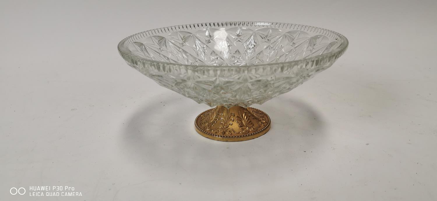 Gilded metal and cut glass centre bowl.