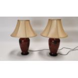 Pair of ceramic table lamps.