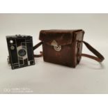 1940's Brownie camera in original leather case.