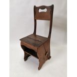 Early 20th. C. metamorphic pine chair/ library steps.