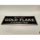 Wills Gold Flake Cigarettes reverse painted advertising sign