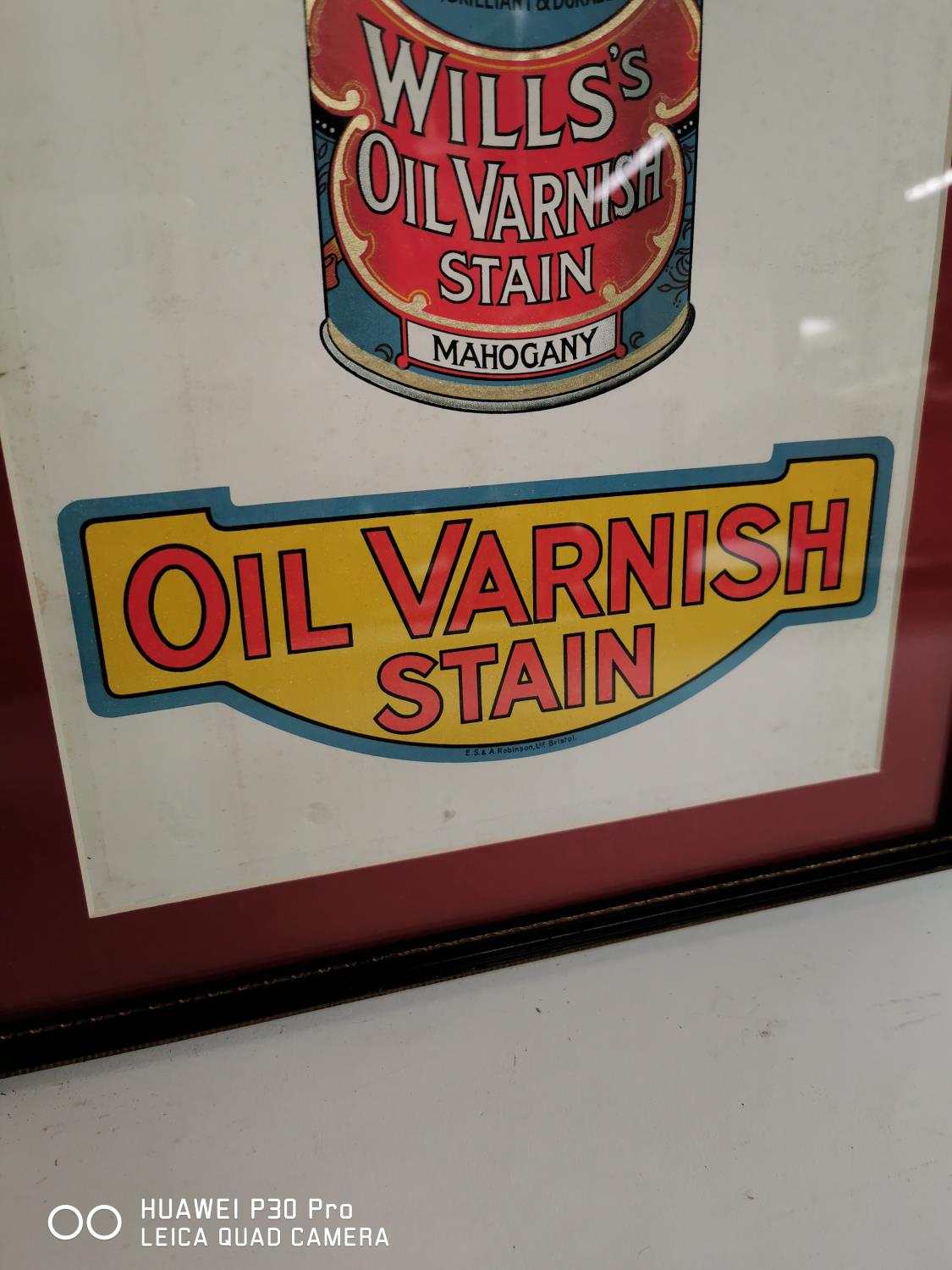 Will's Oil Varnish framed advertising showcard - Image 3 of 3