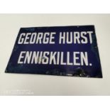George Hurst Enniskillen enamel advertising sign.