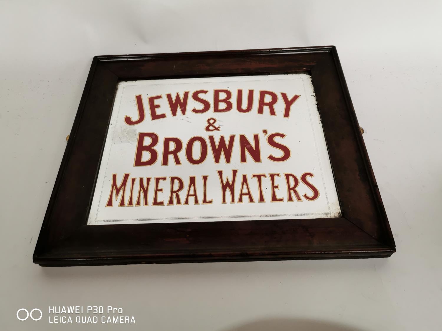 Jewsbury & Browns Mineral Waters advertising mirror.