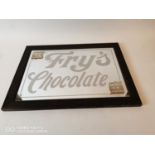 Framed Fry's Chocolate Makers to his Majesty the King advertising mirror.