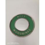 Will's Woodbine tinplate advertising mirror.