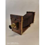 Early 20th. C. mahogany and brass camera.
