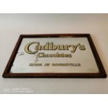 Rare Cadburys Chocolates advertising mirror in original oak frame