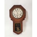 Early 20th. C. Ulster Manures - For All Crops advertising oak drop dial clock.