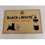 Black & White Scotch Whiskey advertising showcard.