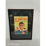 St. Bruno framed advertising showcard.