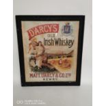 Darcy Old Irish Whiskey framed advertising print.