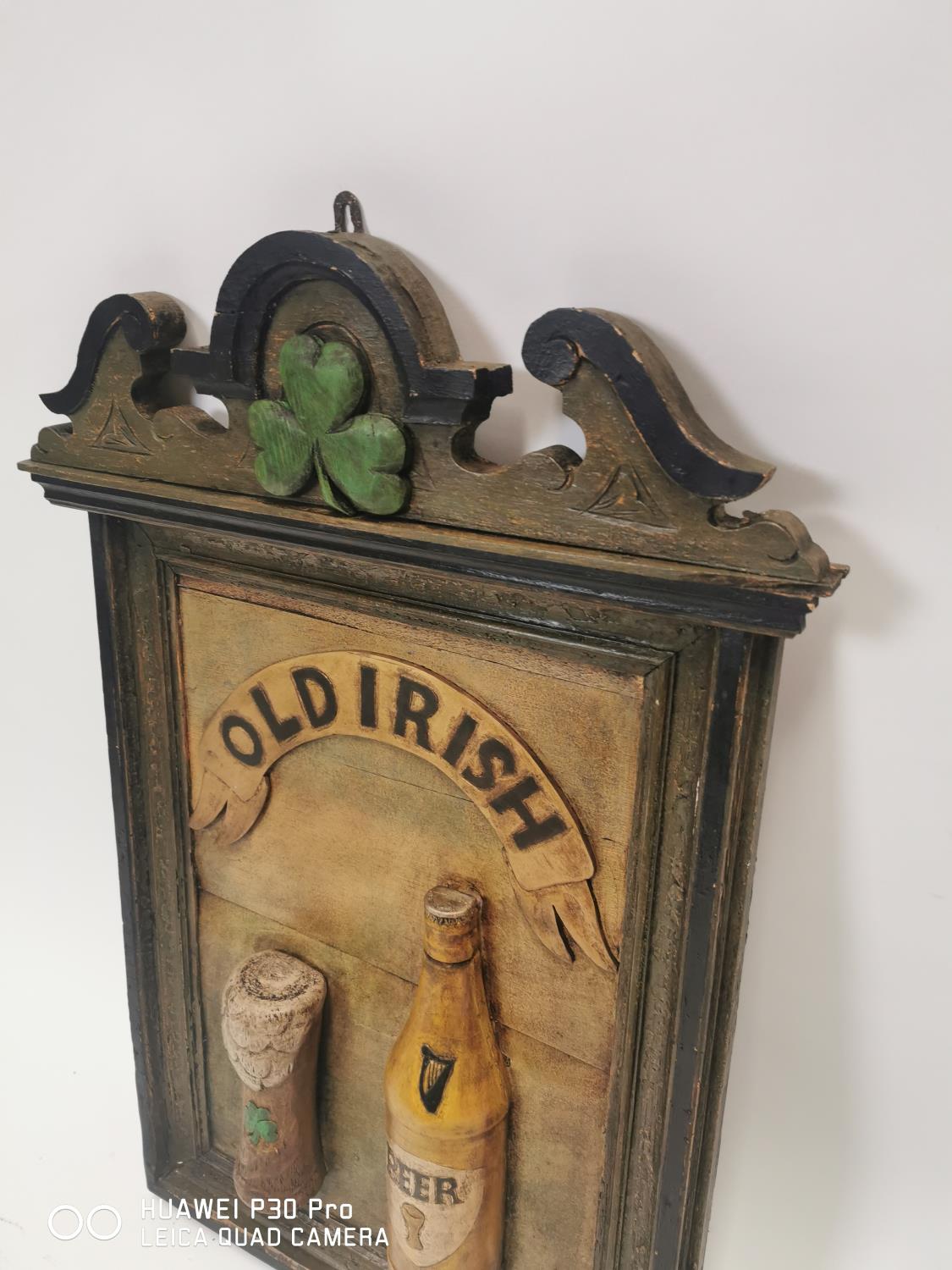Old Irish Beer painted advertising sign. - Image 2 of 2
