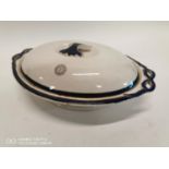 1st period Beleek Oglaigh Na H-Eireann lidded tureen. (13 cm H x 33 cm Wx 23 cm D).