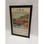 Framed LMS Giant's Causeway Travel Poster.