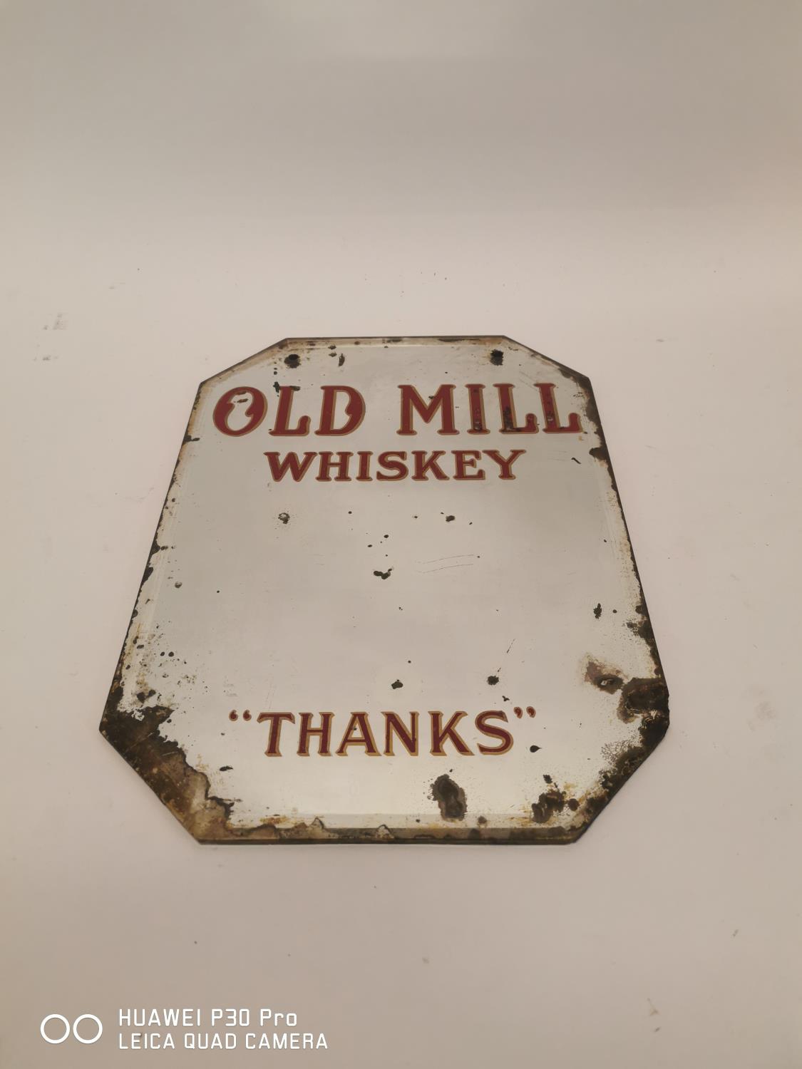 Rare Old Mill Thanks advertising mirror.