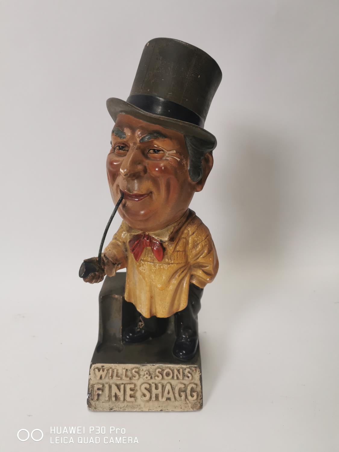 Rare Will's & Sons Fine Shagg chalk advertising figure.