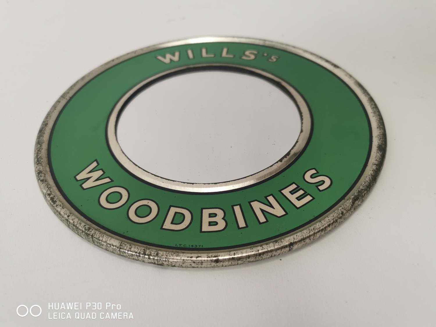 Will's Woodbine tinplate advertising mirror. - Bild 2 aus 2