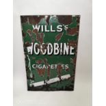 Will's Woodbine Cigarettes enamel advertising sign.