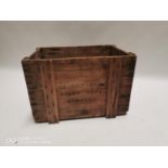 Early 20th. C. Dunlop Tyres wooden advertising box.
