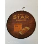 Wills's Star Cigarettes pictorial advertising sign.