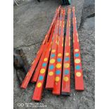 Set of eight hand painted carnival uprights.