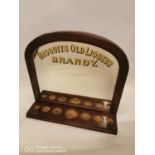 Rare early 20th. C. Bisquits Old Liquer Brandy mahogany counter advertising stand. (49 cm h cx 52 cm