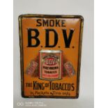 Rare Smoke B.D.V Pure Virgina Tobacco advertising sign