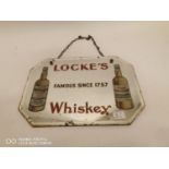 Rare Lockes's Whiskey pictorial advertising mirror.