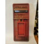 Original cast iron Royal Mail ER post box front panel.