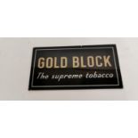 Gold Block The Supreme Tobacco advertising glass sign.