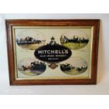 Rare framed Mitchells Old Irish Whiskey advertisement.
