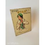 Will's Star Cigarettes celluloid showcard.