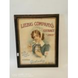Framed original Liebig Companys Extract advertising print.