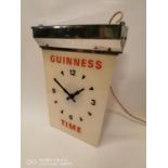 Guinness Time chrome and perspex advertising clock.