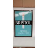 Bristol Tips Cigarettes enamel advertising sign.
