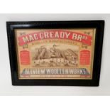 Mac Cready Bellview Woollen Mills advertising print.