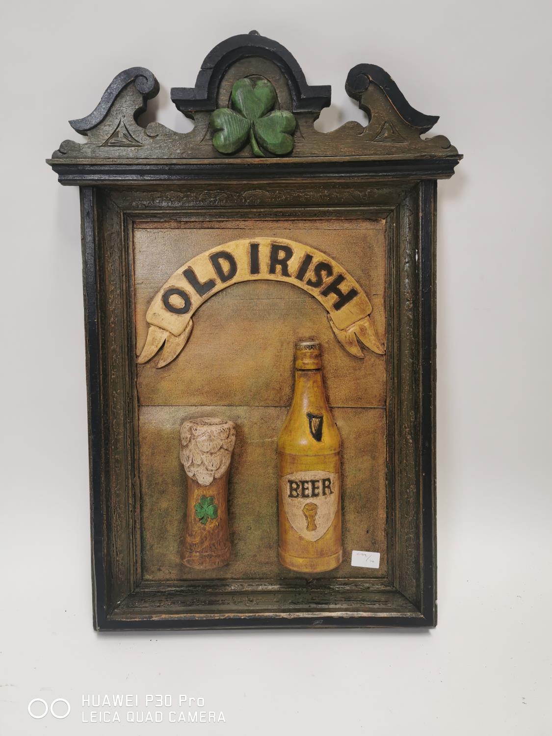 Old Irish Beer painted advertising sign.