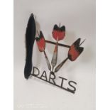 Metal Darts advertising sign.