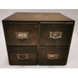 Early 20th C. oak bank of drawers