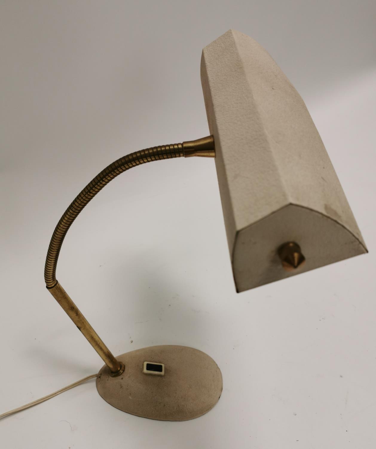 1950 metal and brass desk lamp. - Image 2 of 4