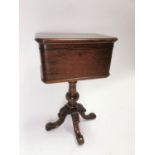 William IV rosewood work table on four outswept legs. { 97 cm H x 48 cm W x 36 cm D}.