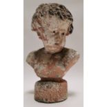 19th C. composition bust of a boy .