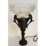 Art Nouveau style spelter lamp