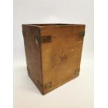 19th C. mahogany brass bound log bucket {36 cm H x 31 cm W x 25 cm D}.