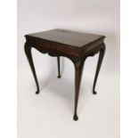Irish Edwardian mahogany silver table decorated with scallop shelves on cabriole legs {72 cm H x 66