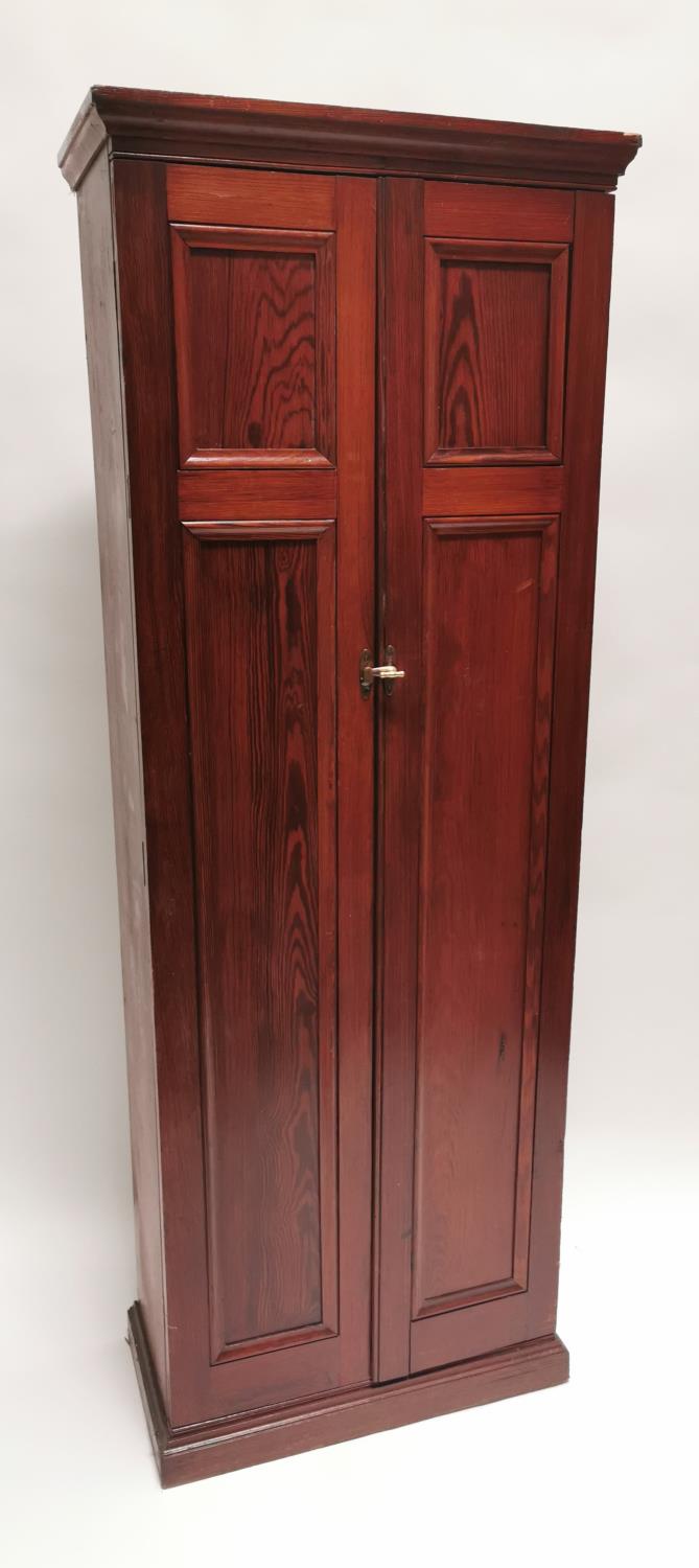 Edwardian pitch pine hall cupboard.