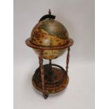 Drinks cabinet in the form of a globe.